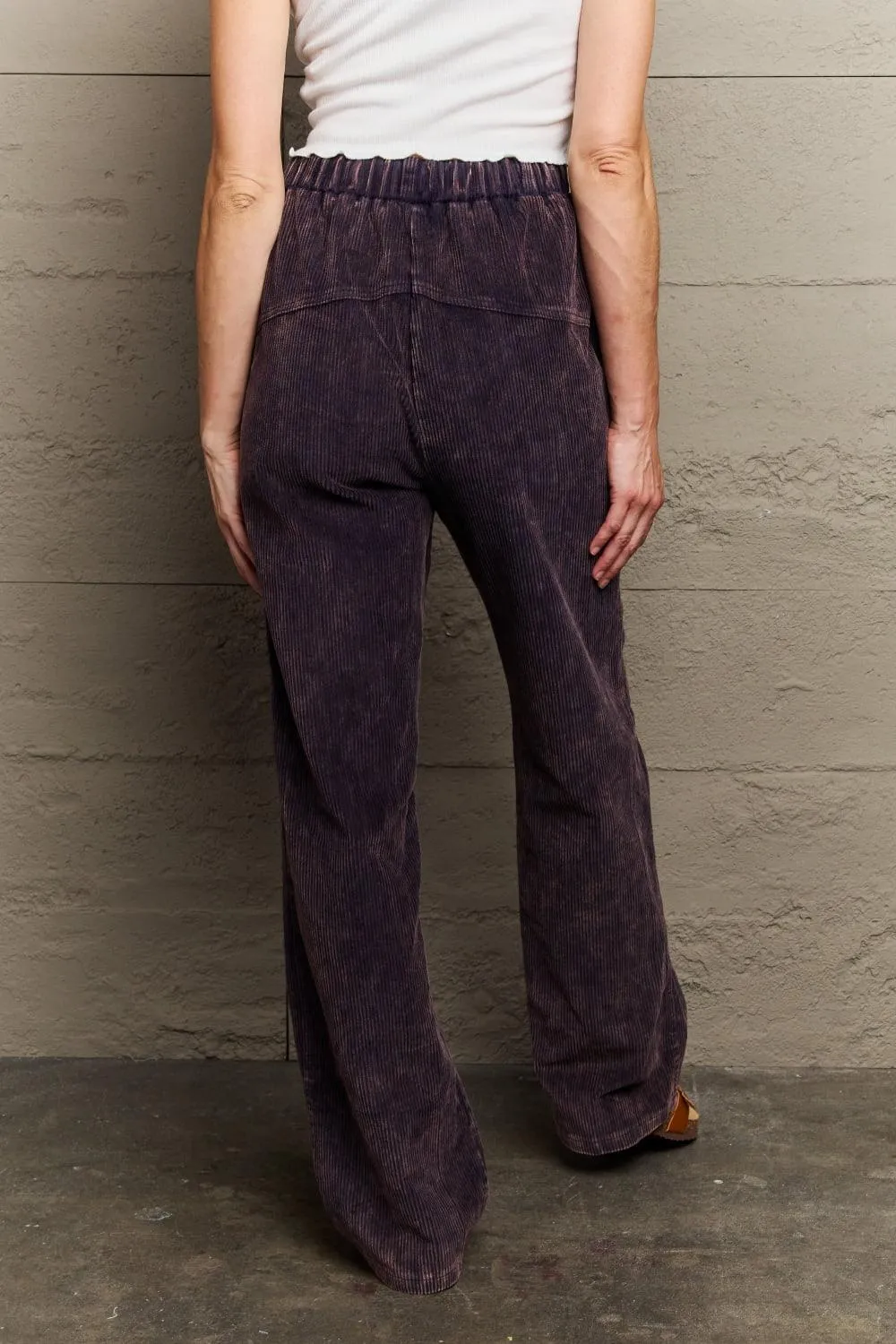 Faith Corduroy Straight Fit Pants in Midnight Navy