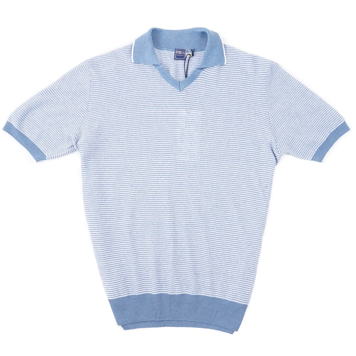 Fedeli Patterned Linen-Cotton Polo Sweater