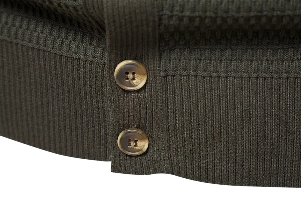 Funki Buys | Sweaters | Men's Mock Neck Button Knit Cardigan