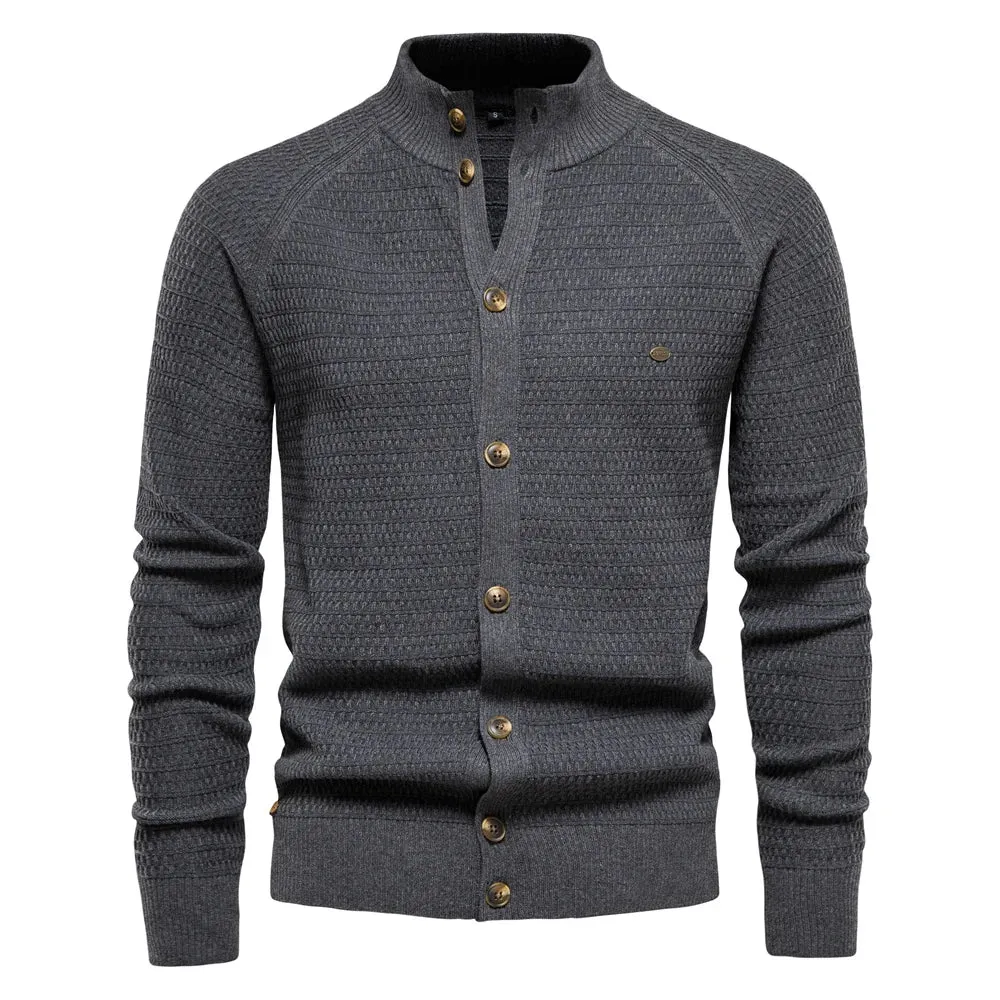 Funki Buys | Sweaters | Men's Mock Neck Button Knit Cardigan