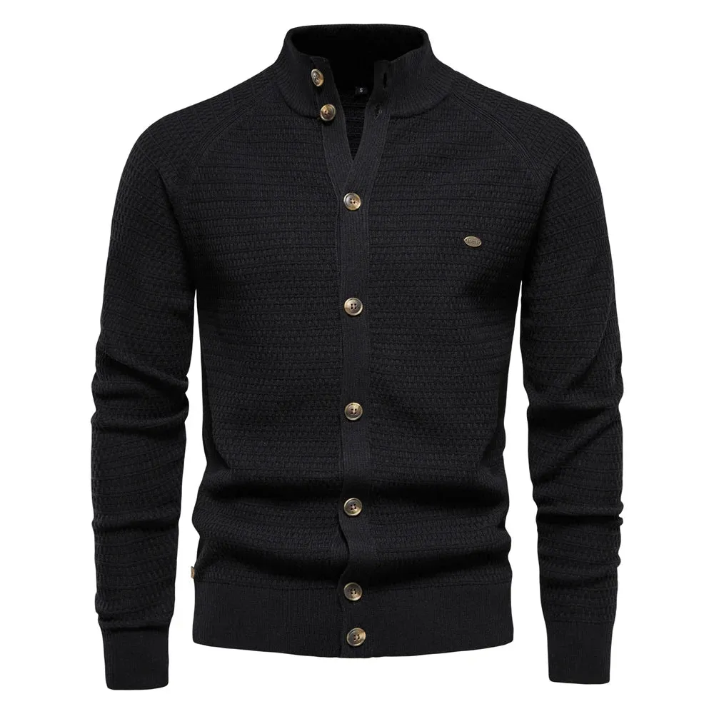 Funki Buys | Sweaters | Men's Mock Neck Button Knit Cardigan