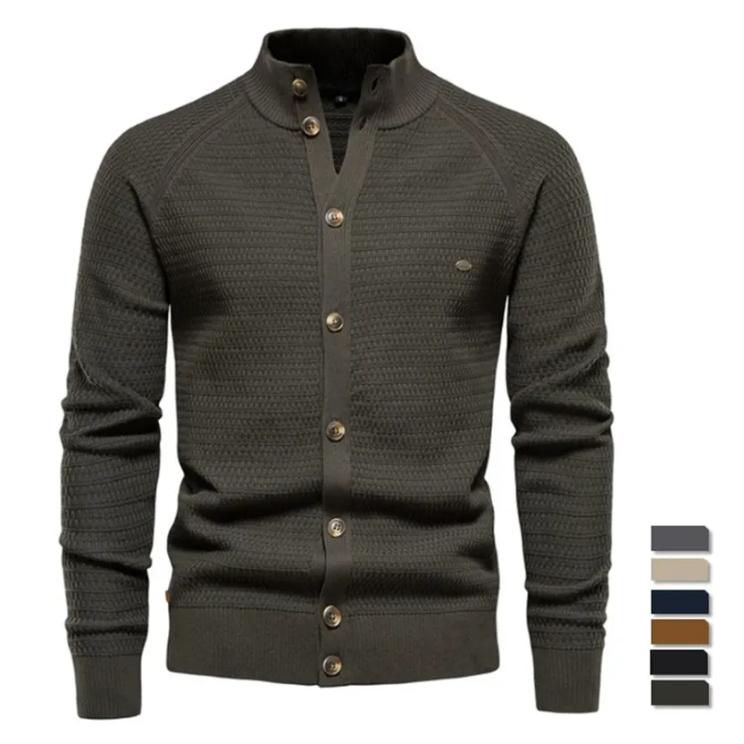 Funki Buys | Sweaters | Men's Mock Neck Buttoned Cardigans