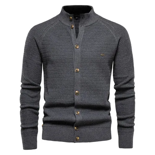 Funki Buys | Sweaters | Men's Mock Neck Buttoned Cardigans