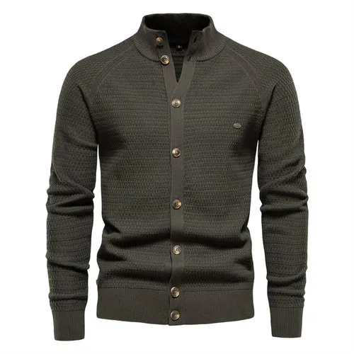 Funki Buys | Sweaters | Men's Mock Neck Buttoned Cardigans