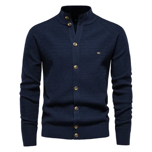 Funki Buys | Sweaters | Men's Mock Neck Buttoned Cardigans