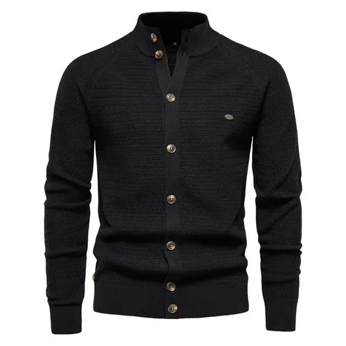 Funki Buys | Sweaters | Men's Mock Neck Buttoned Cardigans