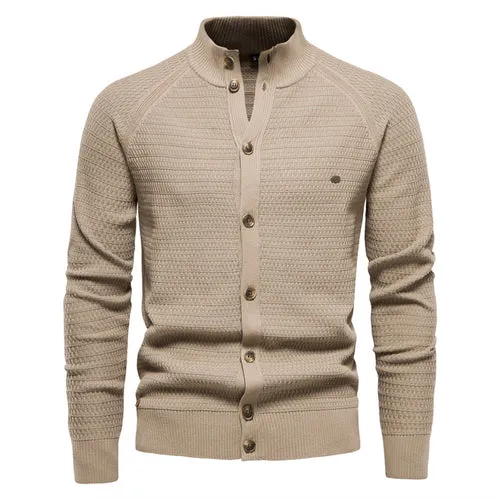 Funki Buys | Sweaters | Men's Mock Neck Buttoned Cardigans