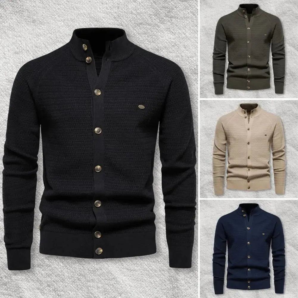 Funki Buys | Sweaters | Men's Mock Neck Buttoned Cardigans