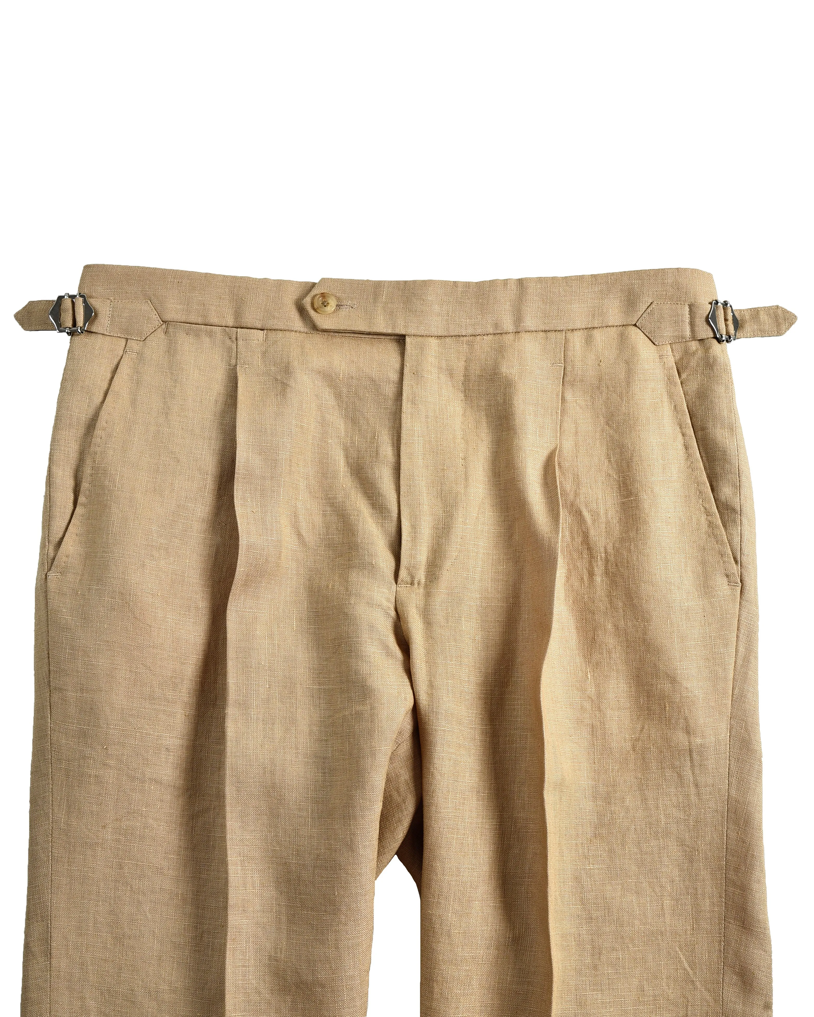 Golden Linen Dress Pant