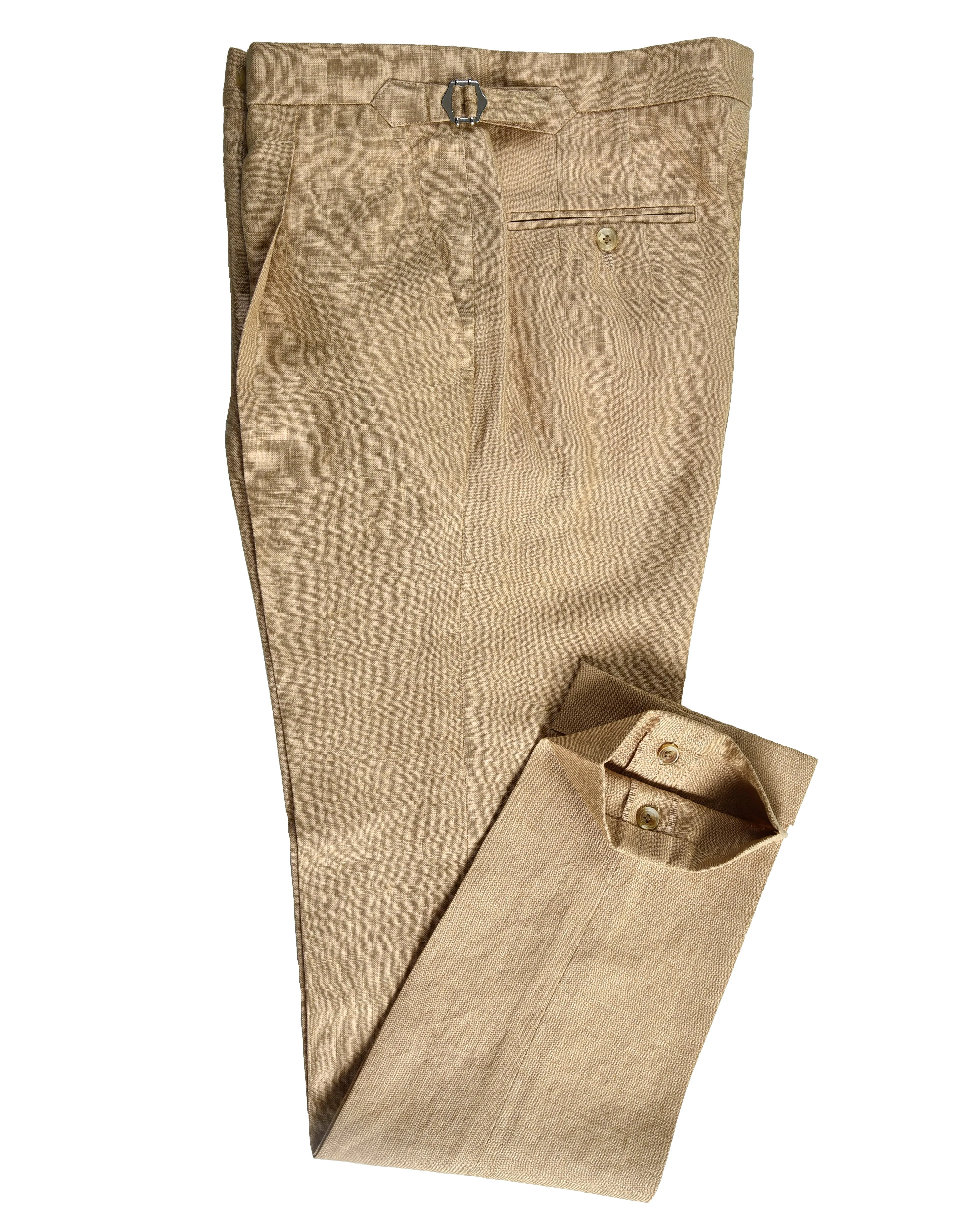 Golden Linen Dress Pant