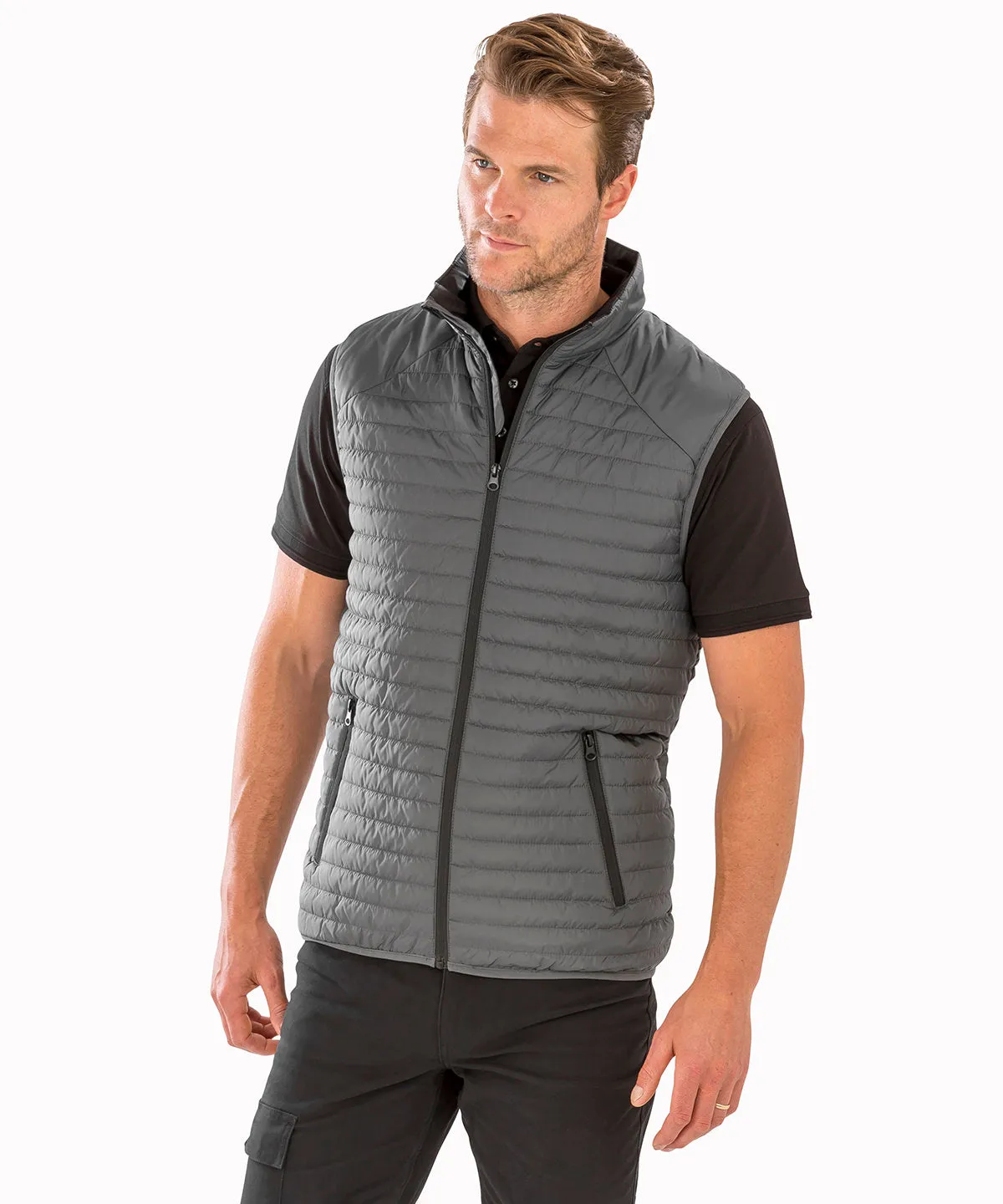 Grey/Black - Thermoquilt gilet