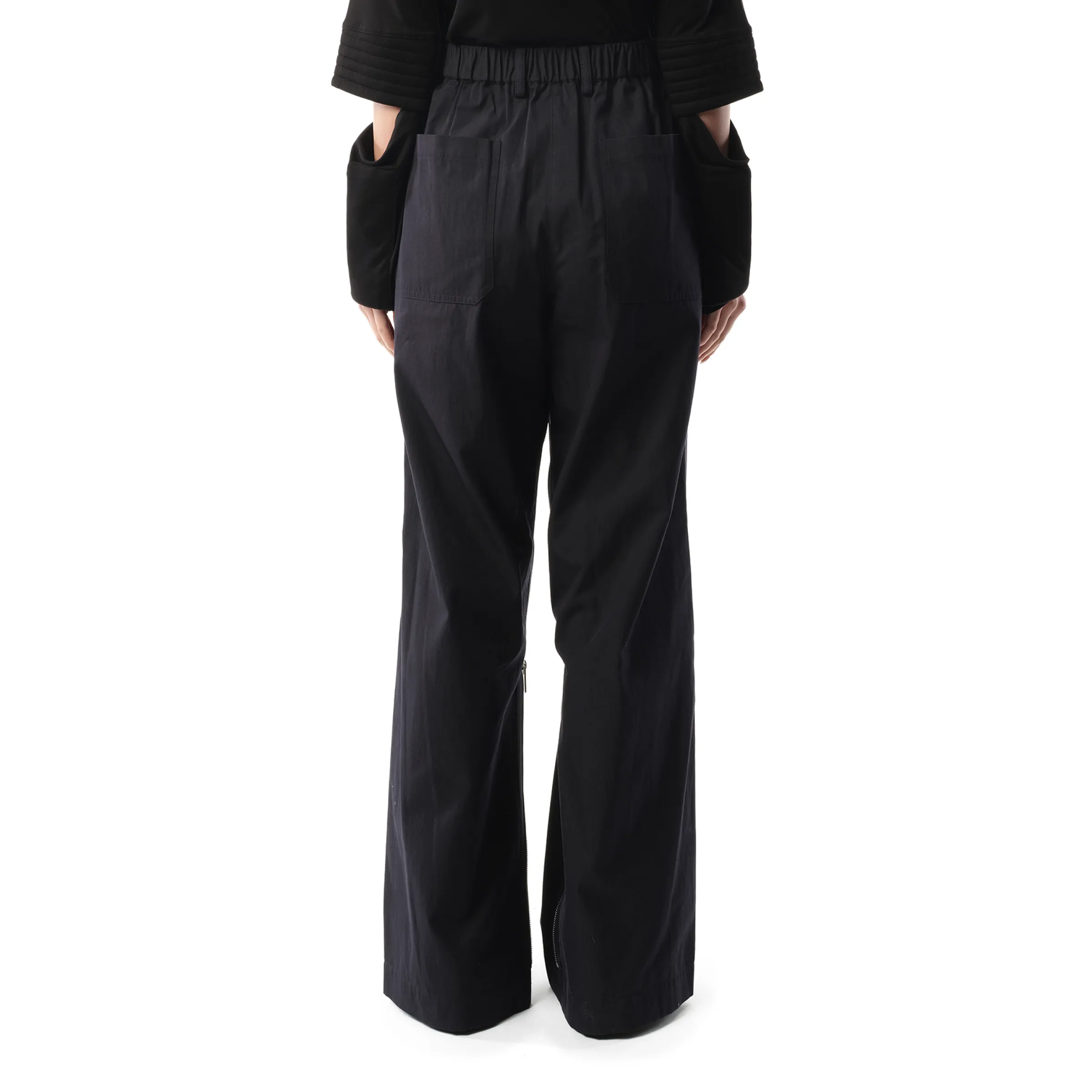 Gusset Wide Leg Pants in Navy