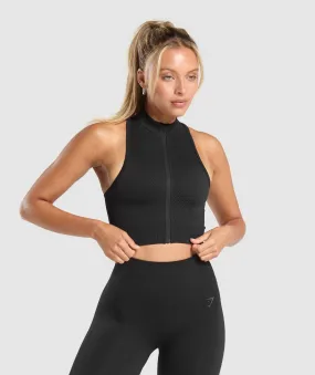 Gymshark Corset Seamless Crop Tank - Black