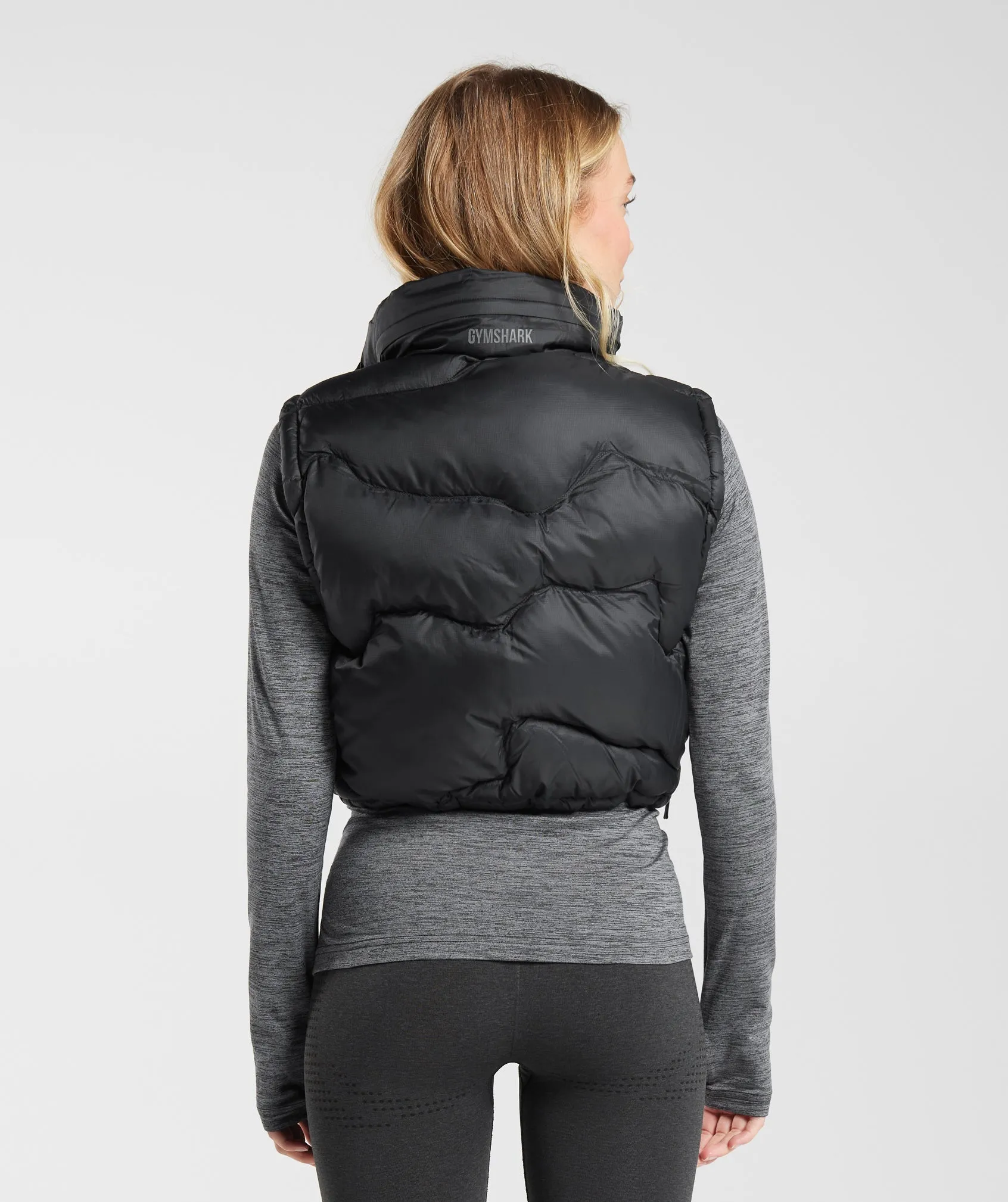 Gymshark Ross Midi Puffer Gilet - Black