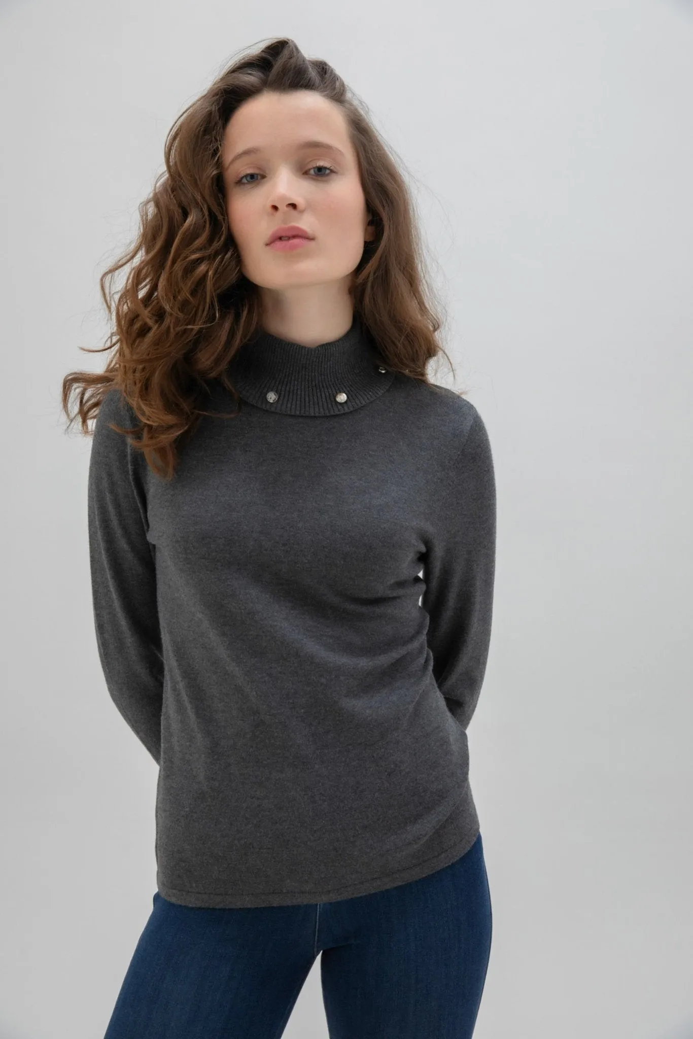 Hamish Stud Turtleneck Sweater