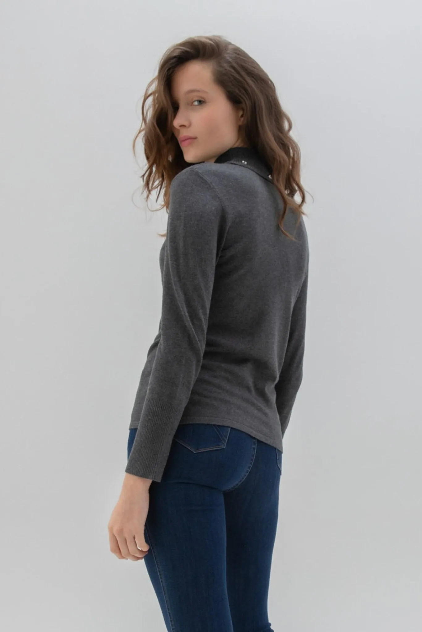 Hamish Stud Turtleneck Sweater