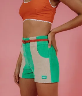 Hammies Two-Tone Shorts- Green/Sand