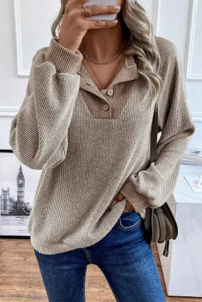 Hannah Oatmeal Ribbed Sweater