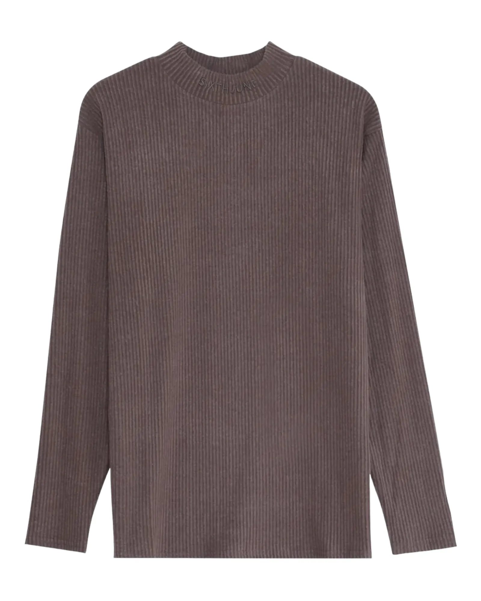 High Neck Strickpullover taupe