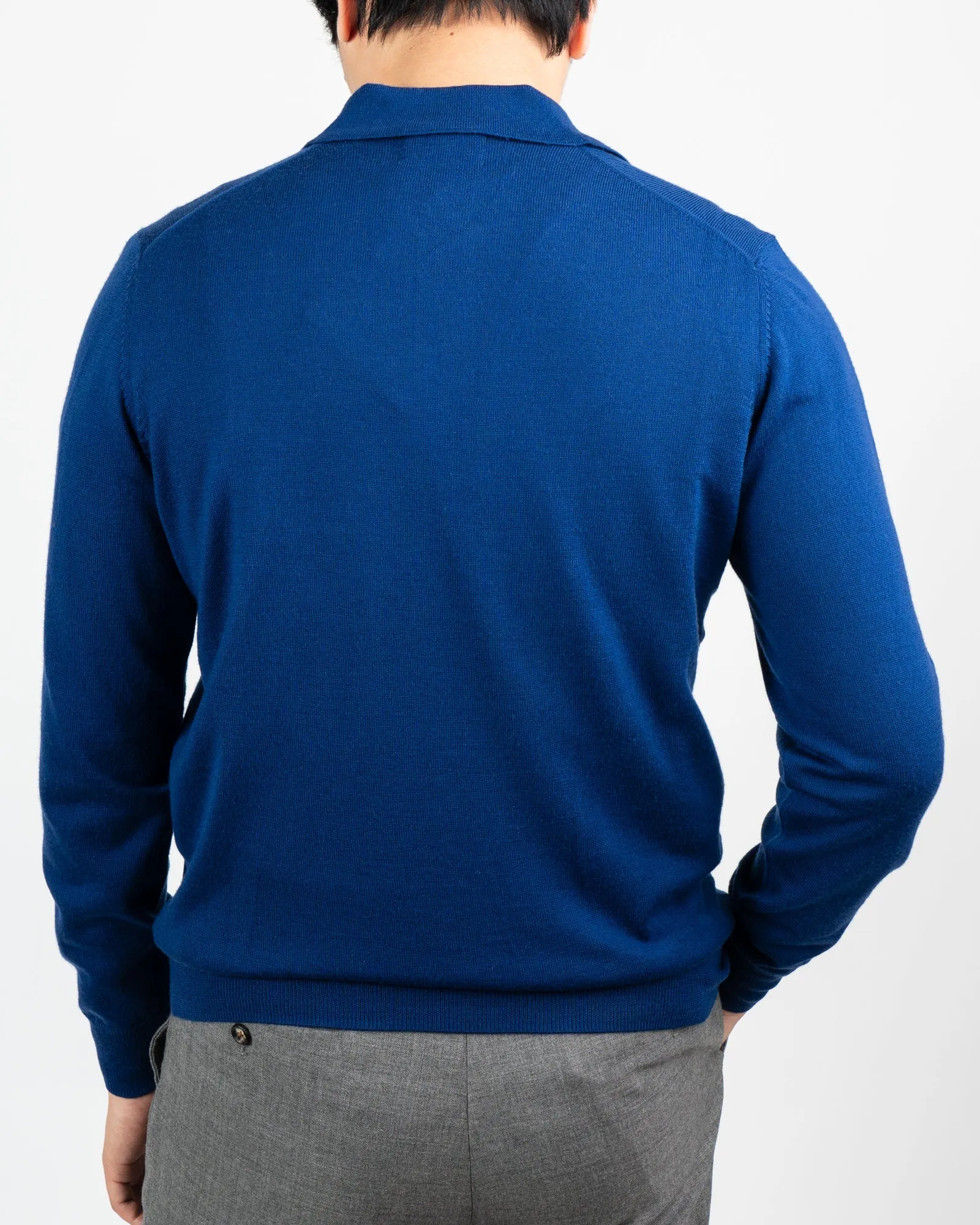 Hinhead Royal Blue Merino Wool Polo Shirt