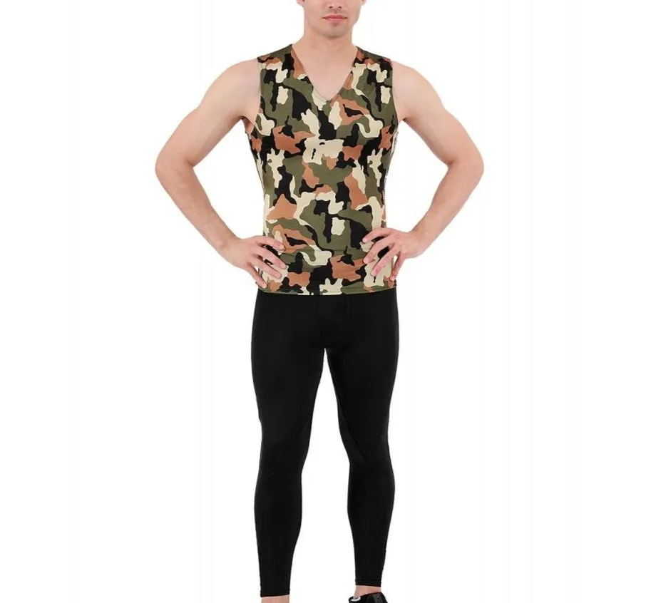 Insta Slim Camo Activewear Sleeveless V- Neck 3VAT0N1