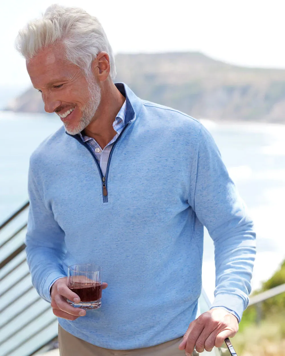 Johnnie-O Sully 1/4 Zip Pullover in Amalfi