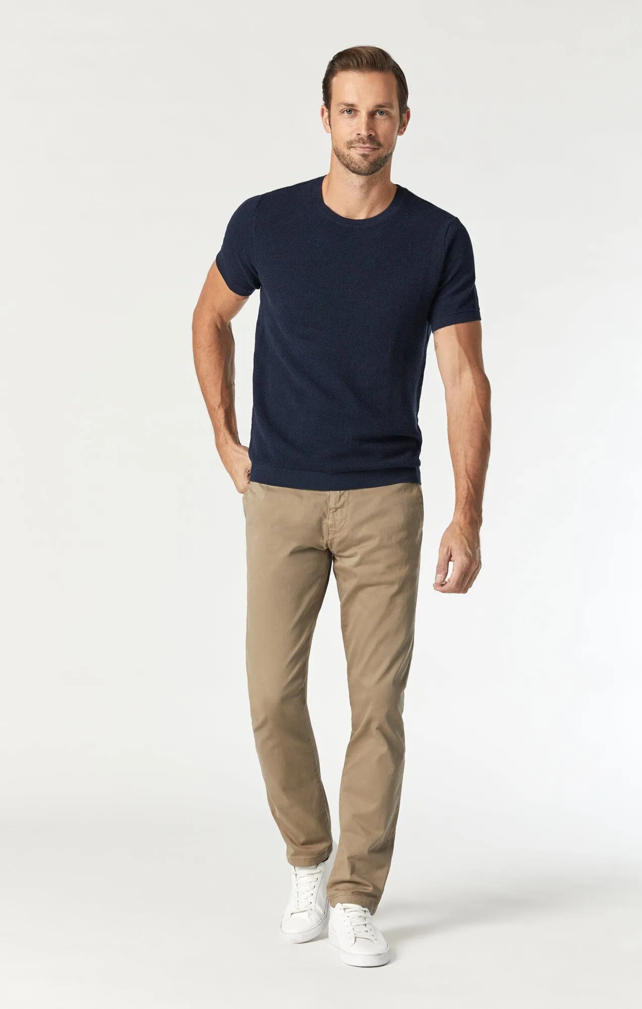 JOHNNY SLIM LEG CHINO IN BRITISH KHAKI TWILL