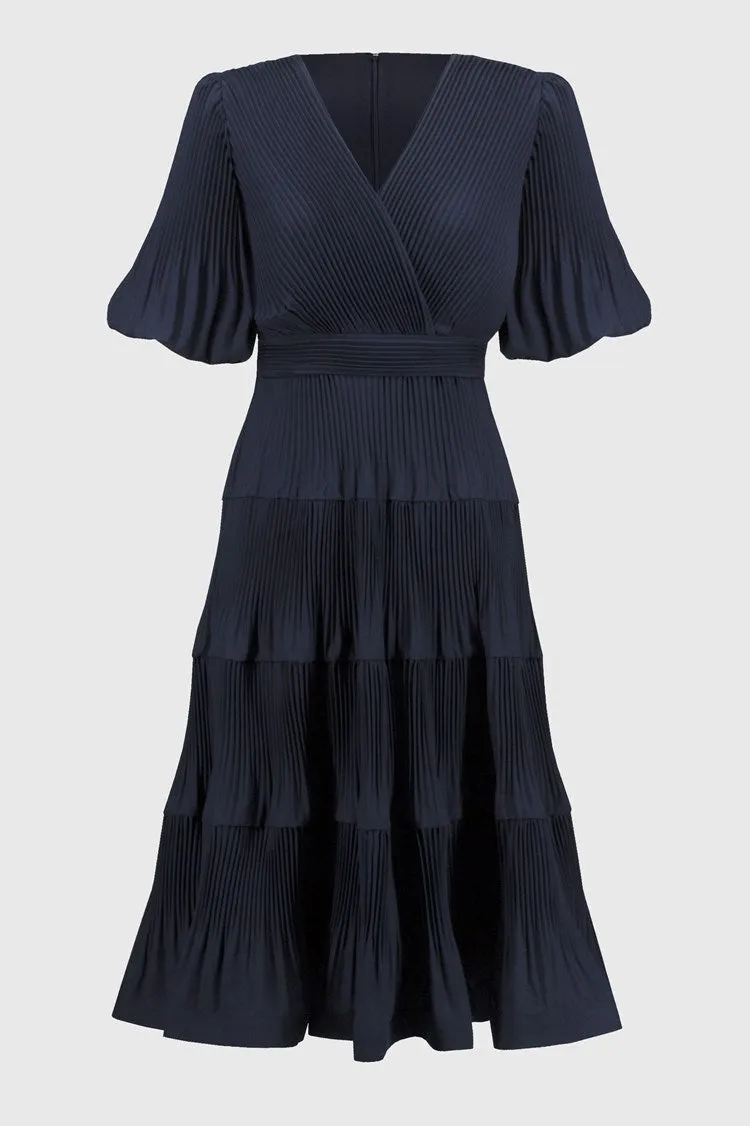 JOSEPH RIBKOFF | Pleated Woven Fit And Flare dress 251905