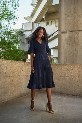 JOSEPH RIBKOFF | Pleated Woven Fit And Flare dress 251905