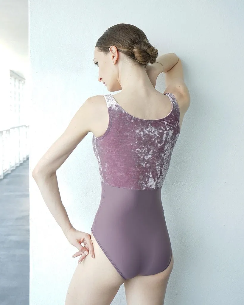 Jule Dancewear Royalette Crushed Velvet Contrast Tank Leotard - Womens - Amethyst Crushed Velvet/Amethyst Purple