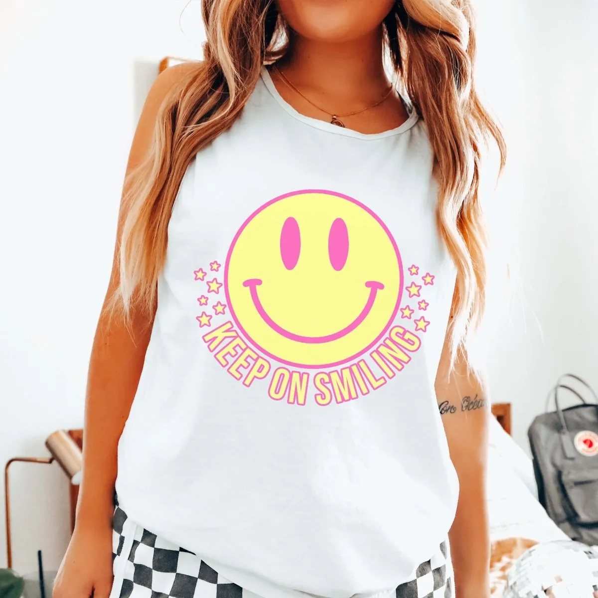 Keep On Smiling Comfort Color Tank