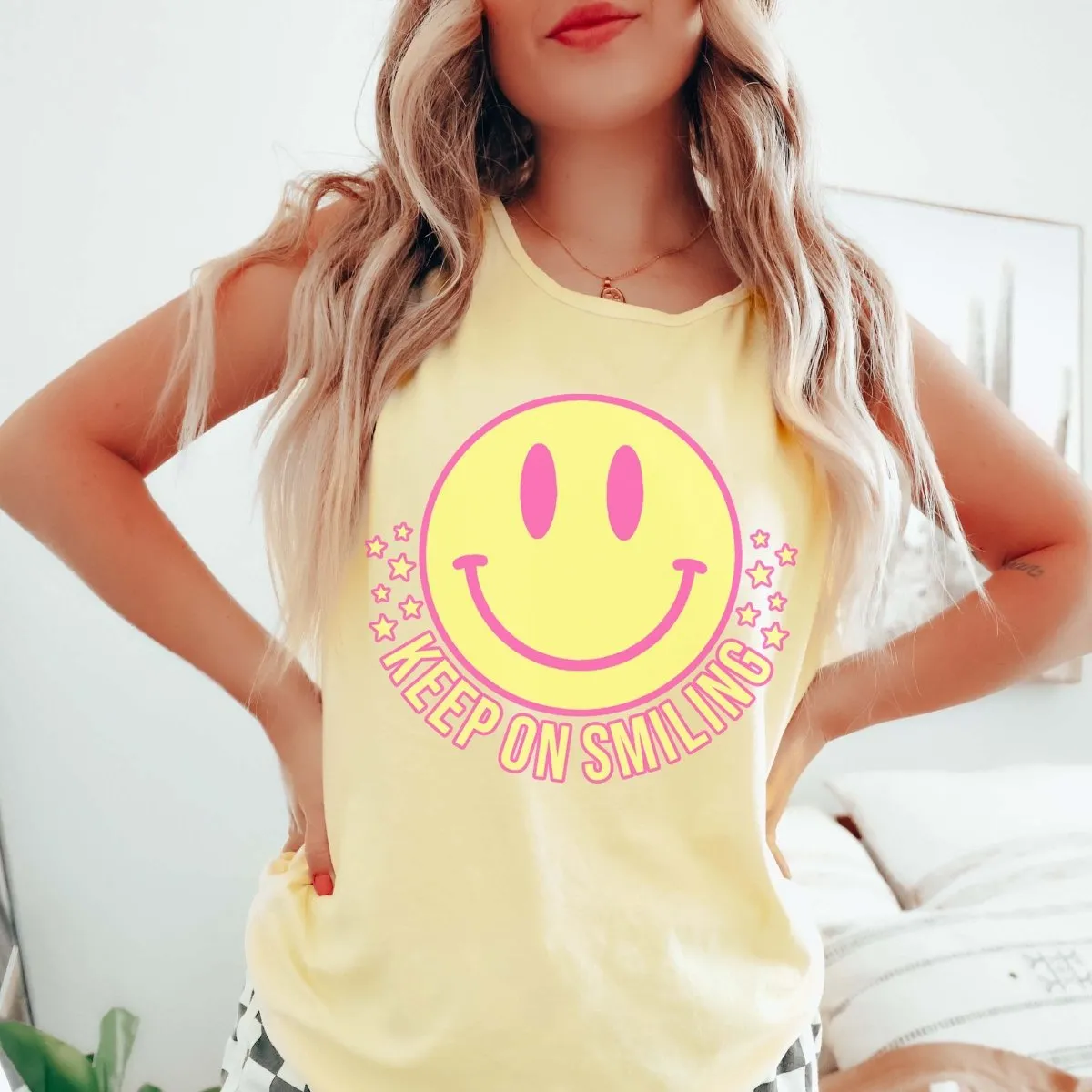 Keep On Smiling Comfort Color Tank