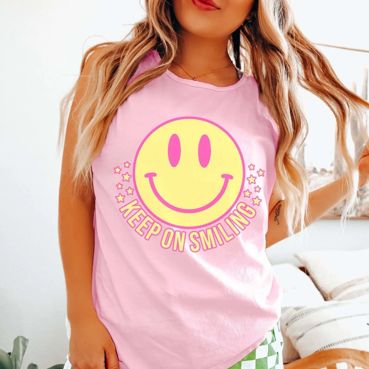 Keep On Smiling Comfort Color Tank