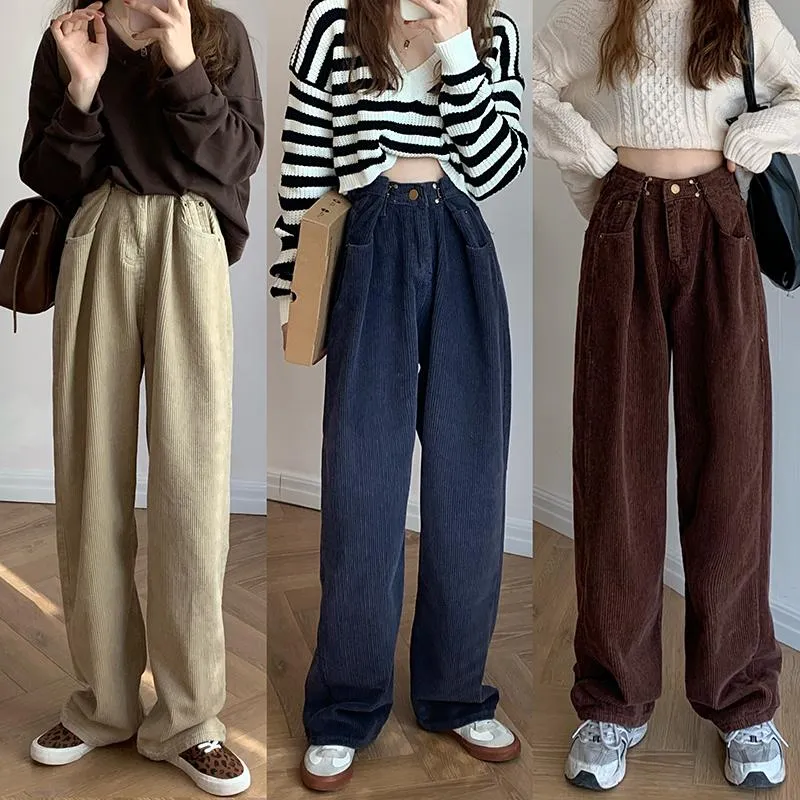 Korean Fashion Oversized Corduroy Mom Jeans