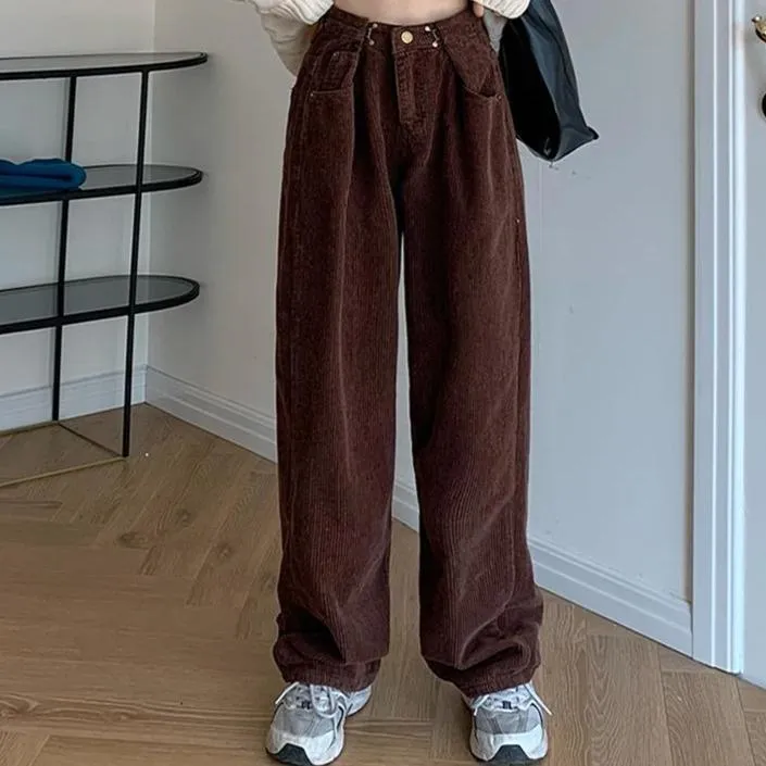 Korean Fashion Oversized Corduroy Mom Jeans