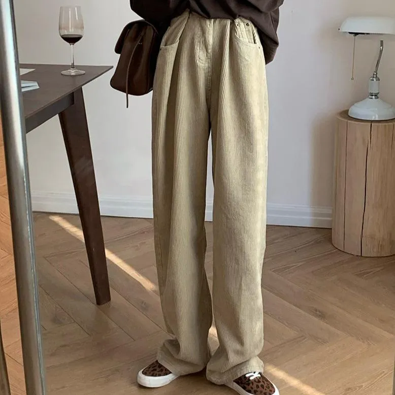 Korean Fashion Oversized Corduroy Mom Jeans