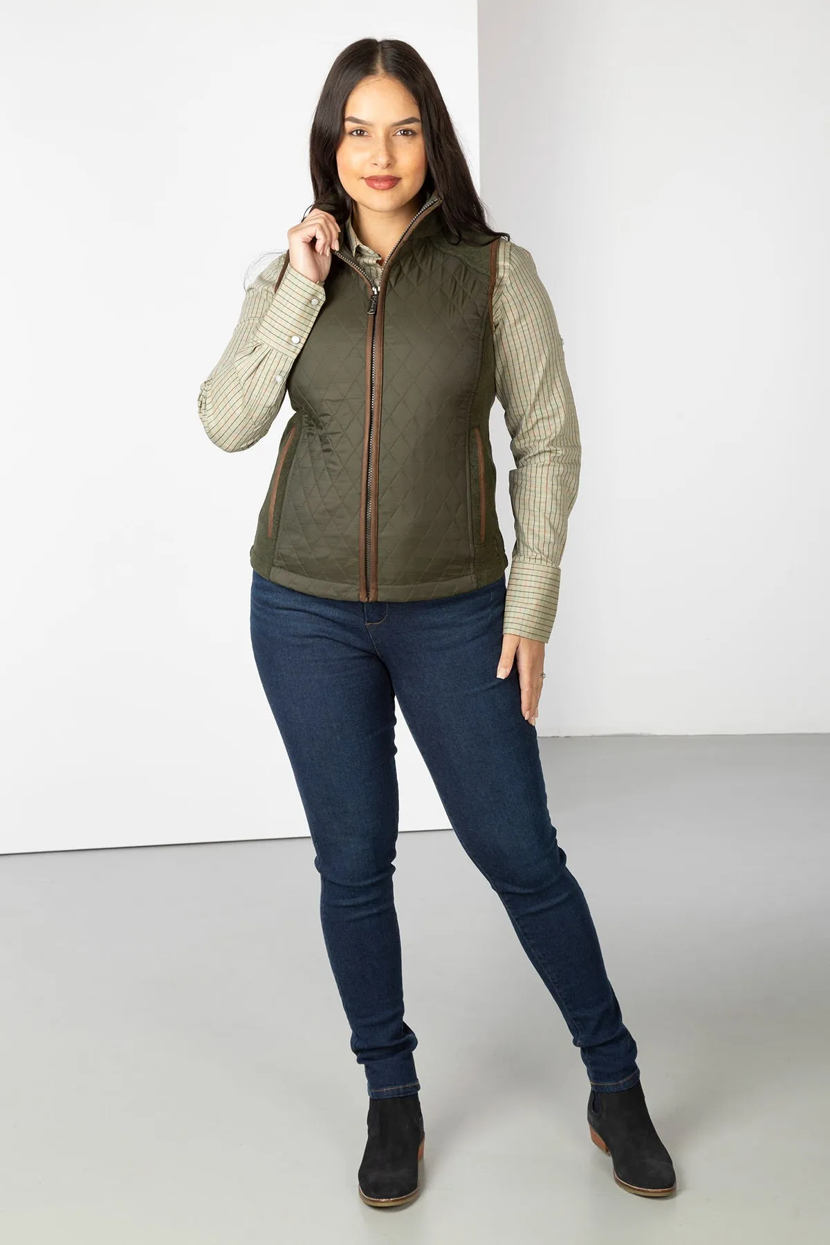 Ladies Diamond Quilted Hybrid Gilet - Huggate