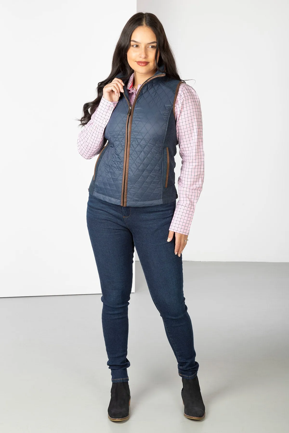 Ladies Diamond Quilted Hybrid Gilet - Huggate