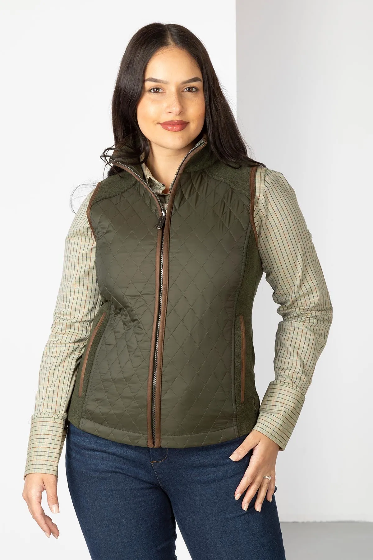 Ladies Diamond Quilted Hybrid Gilet - Huggate