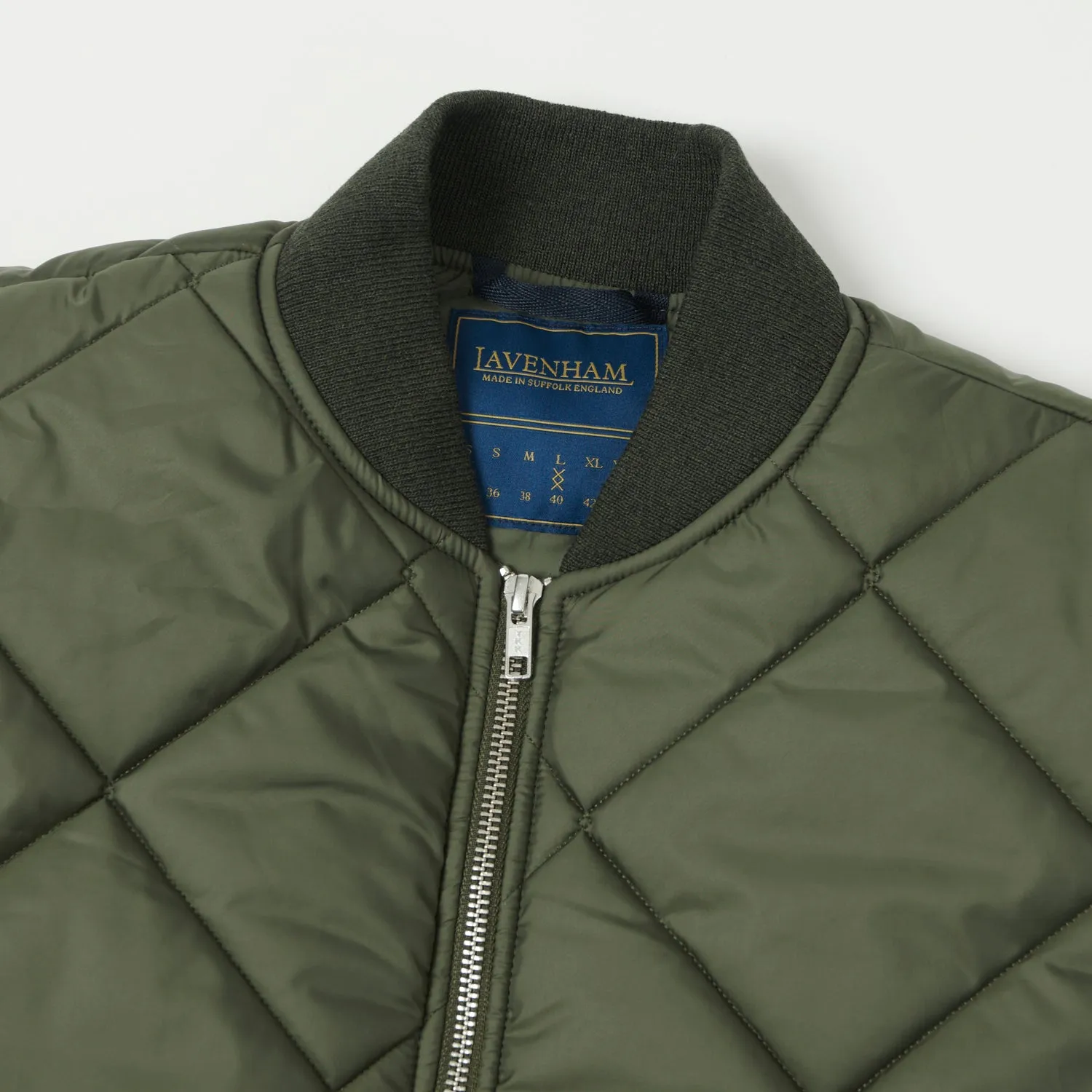 Lavenham Big Quilt Bomber Jacket - Olive Green