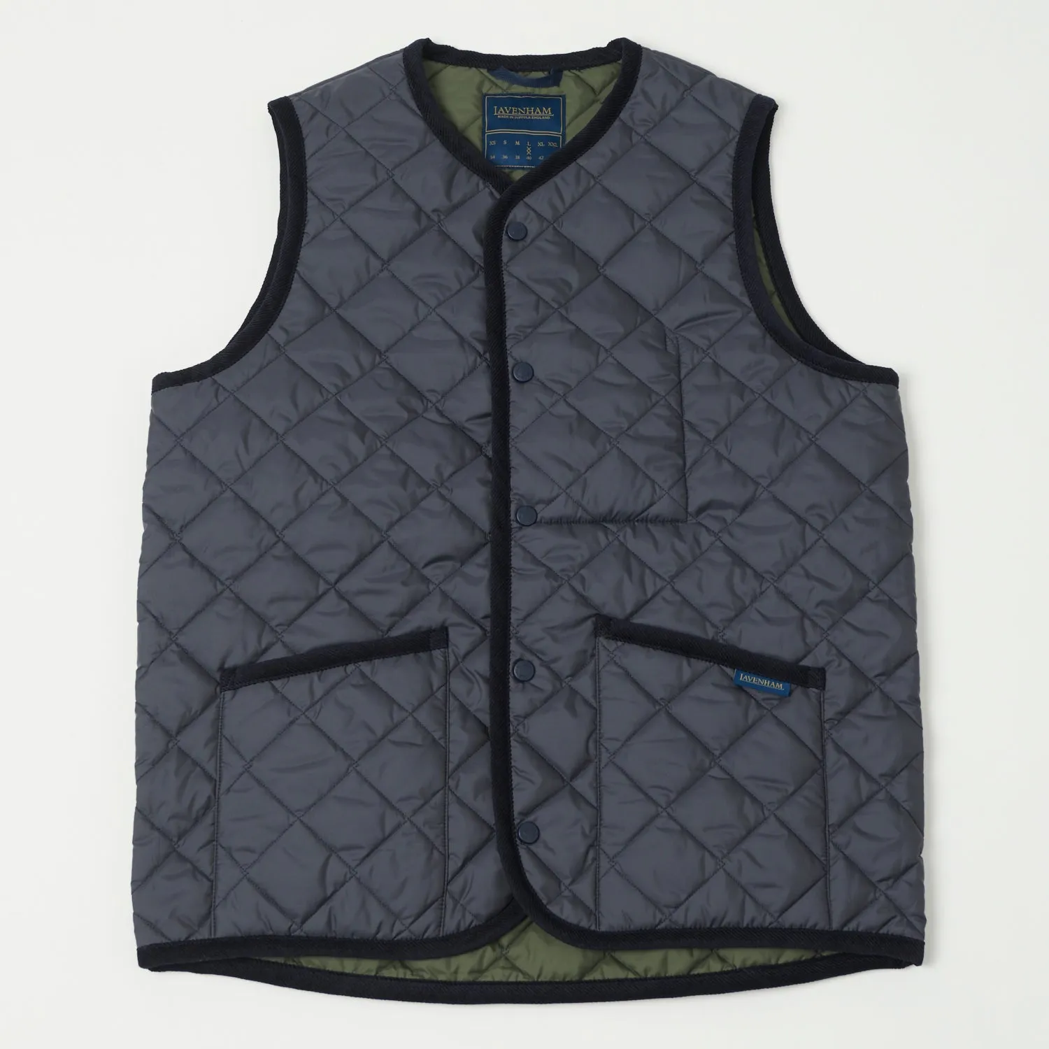 Lavenham Thornham Quilted Gilet - Suffolk Navy/Olive Green