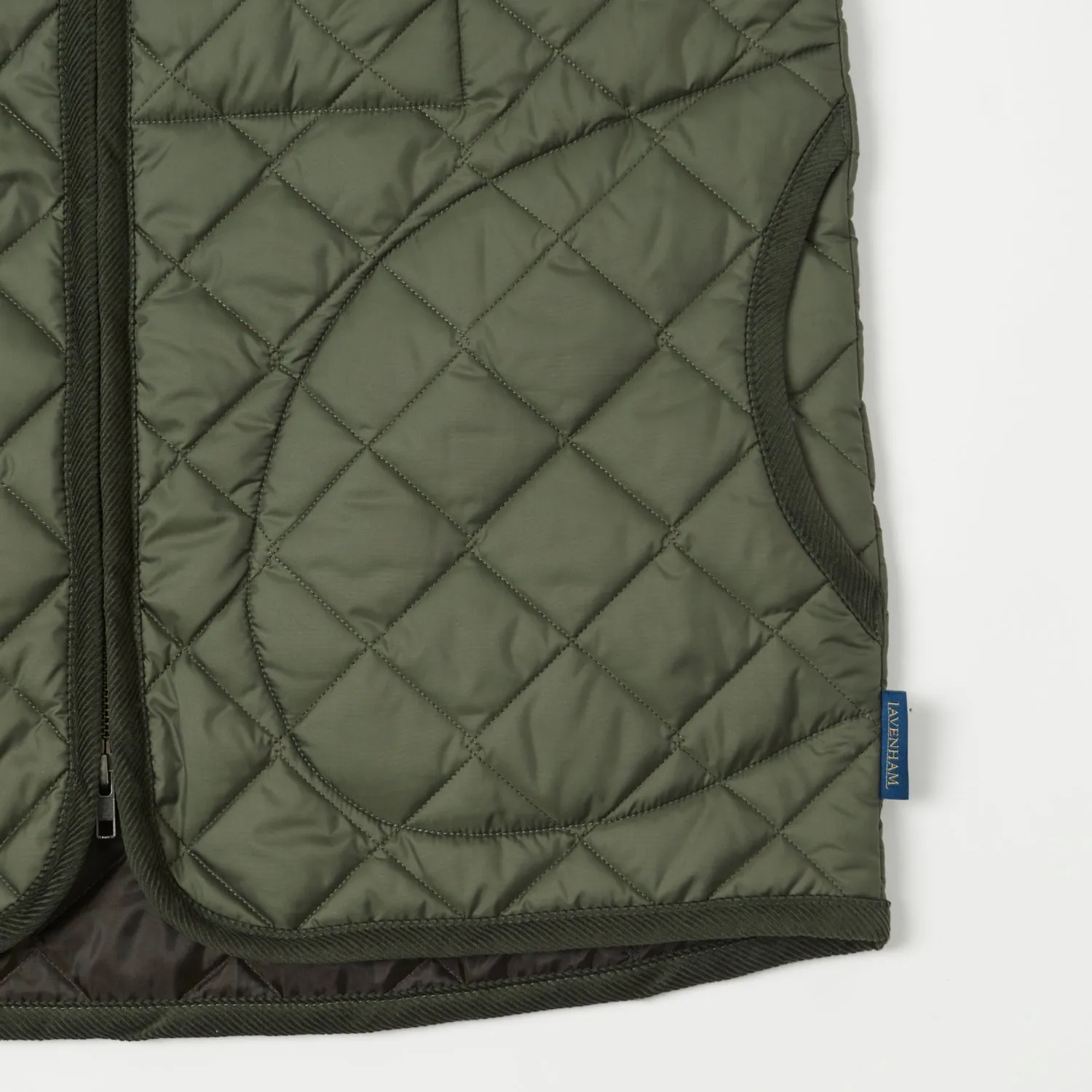 Lavenham Zip Bomber Gilet - Olive Green