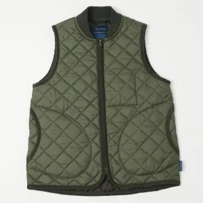 Lavenham Zip Bomber Gilet - Olive Green