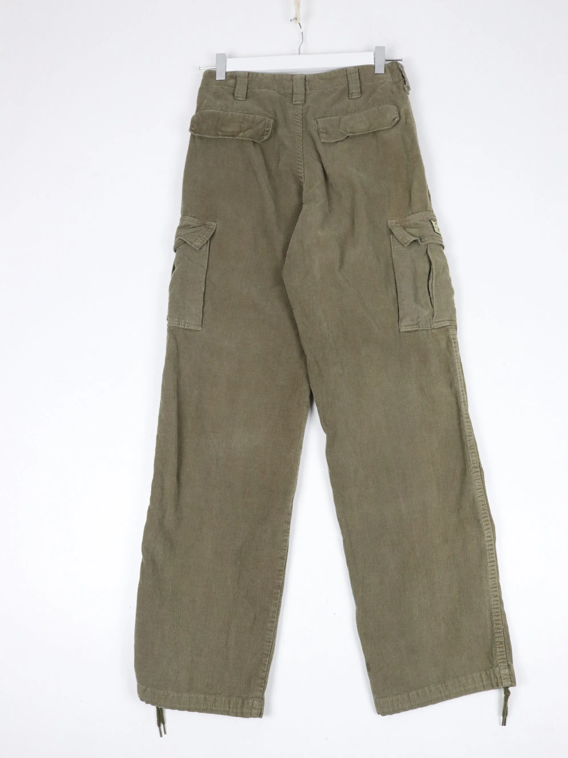 Lee Pants Womens 26 x 31 Green Corduroy Cargo