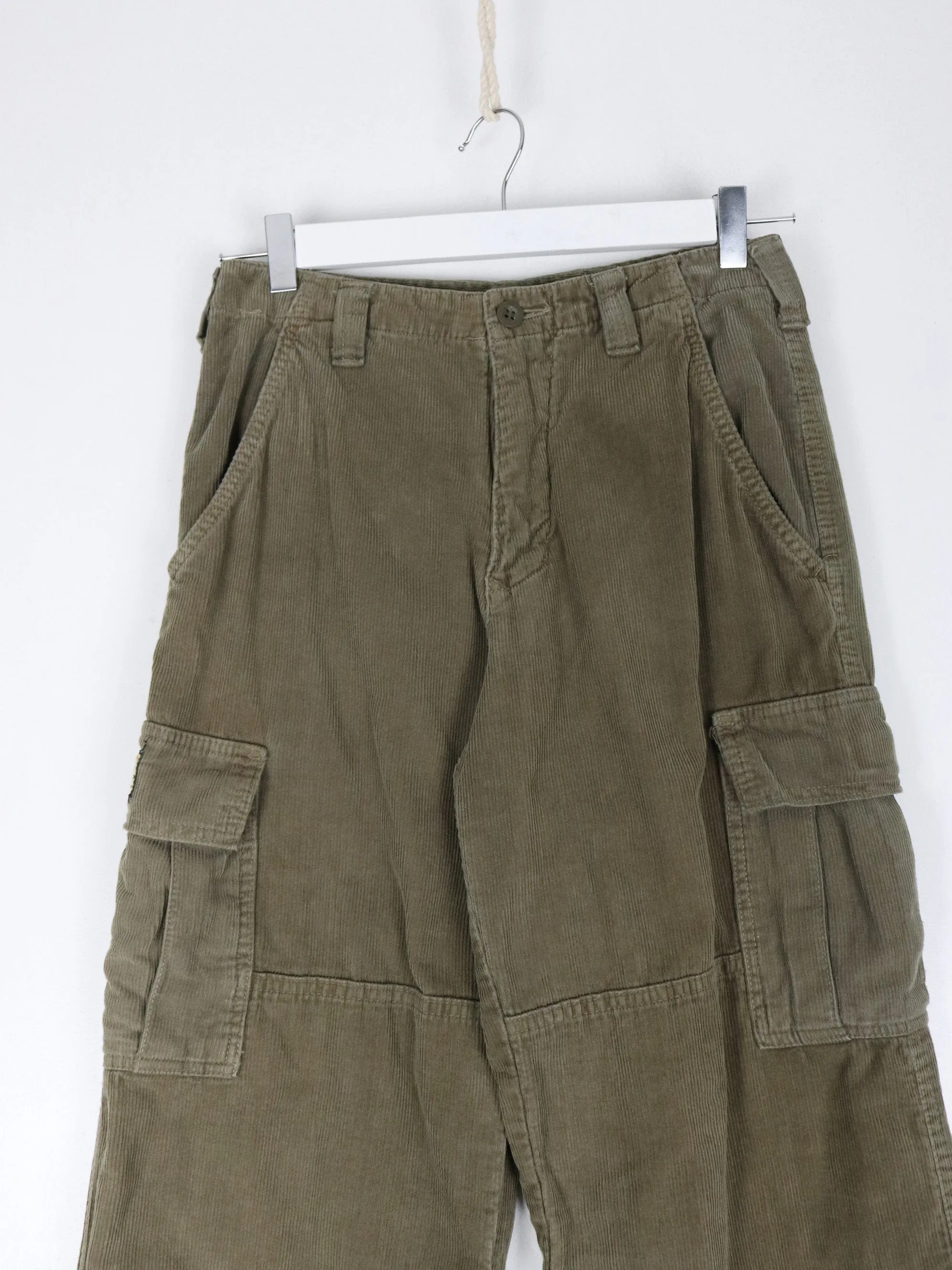 Lee Pants Womens 26 x 31 Green Corduroy Cargo