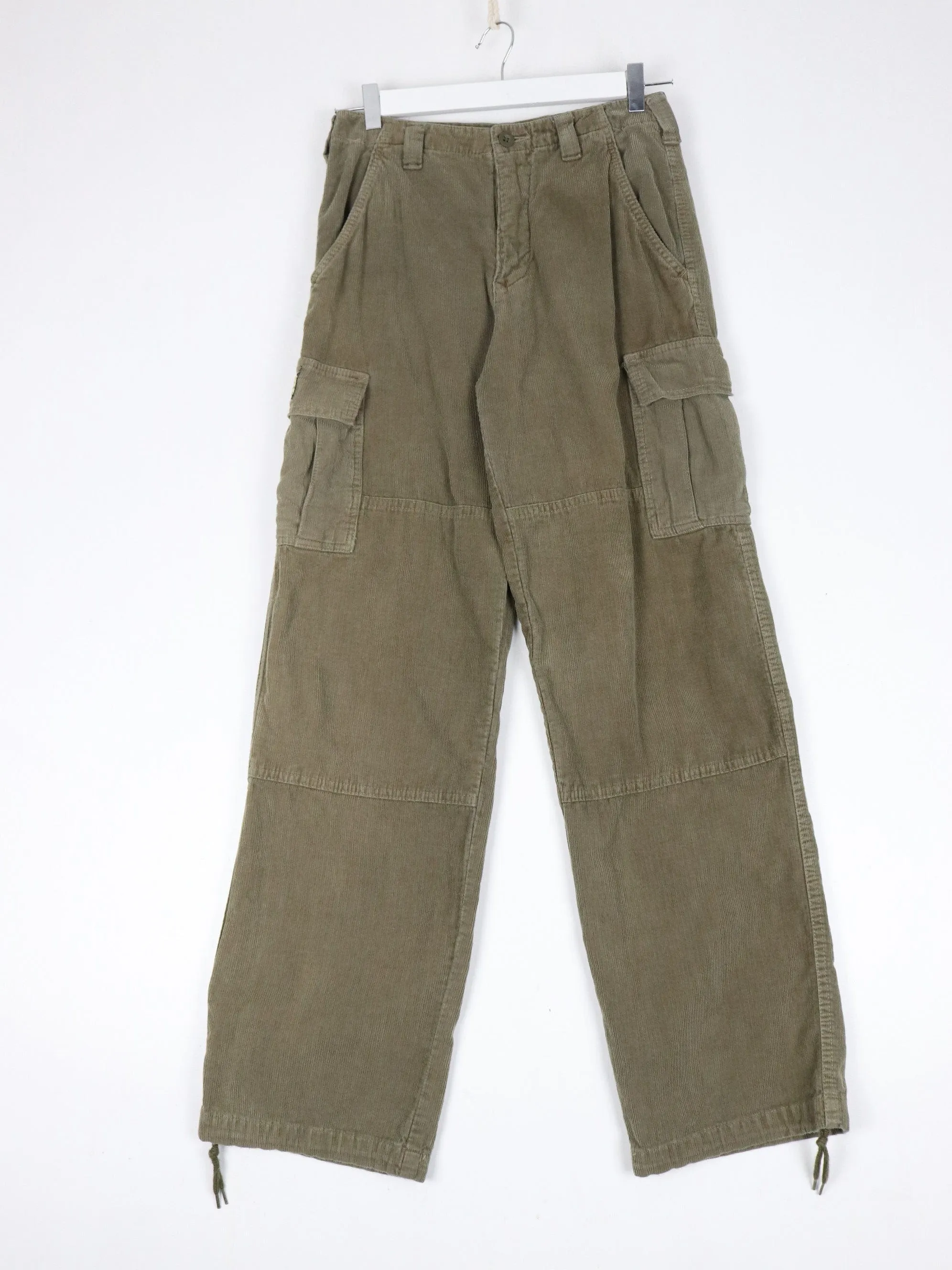 Lee Pants Womens 26 x 31 Green Corduroy Cargo