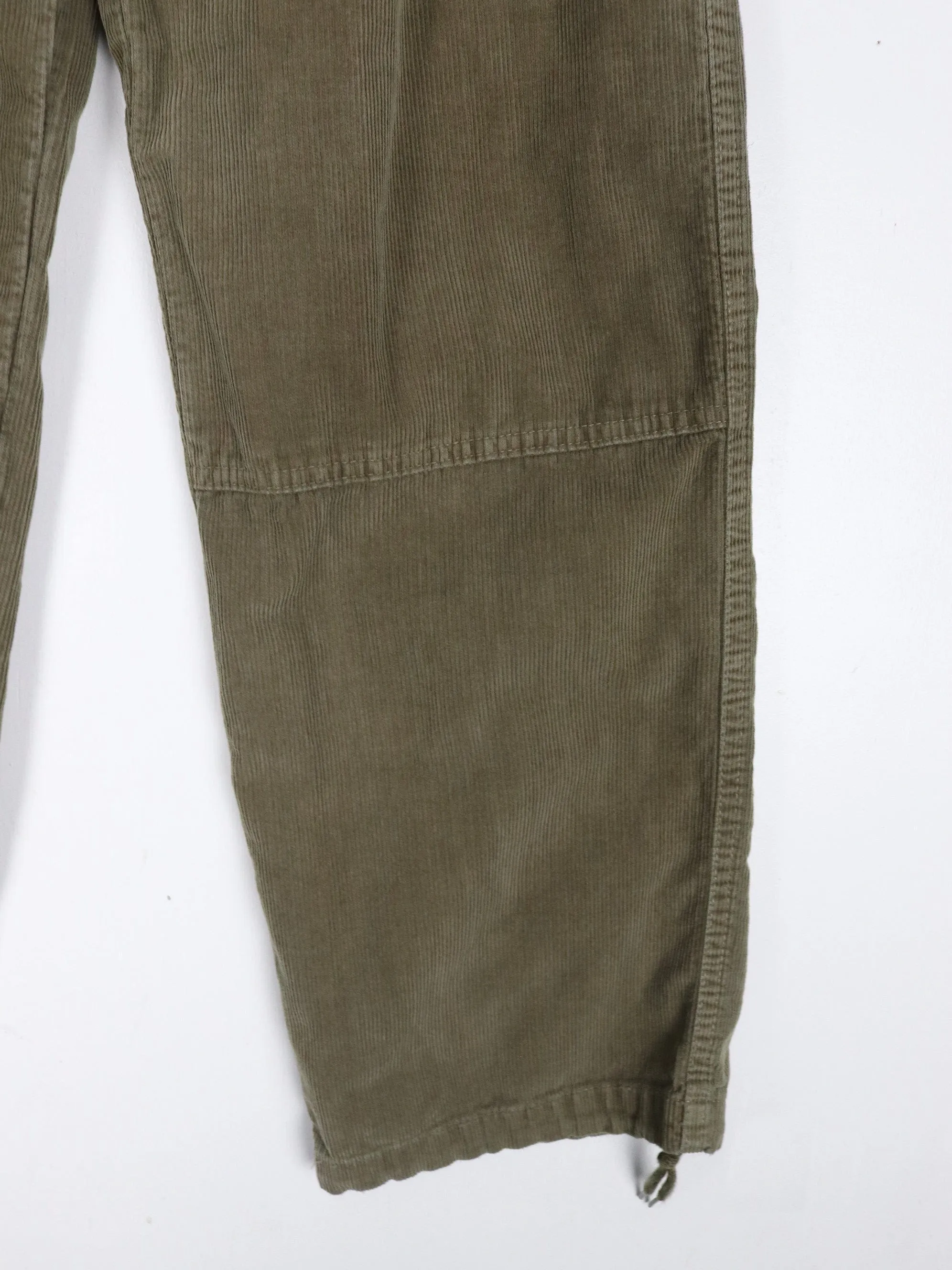 Lee Pants Womens 26 x 31 Green Corduroy Cargo