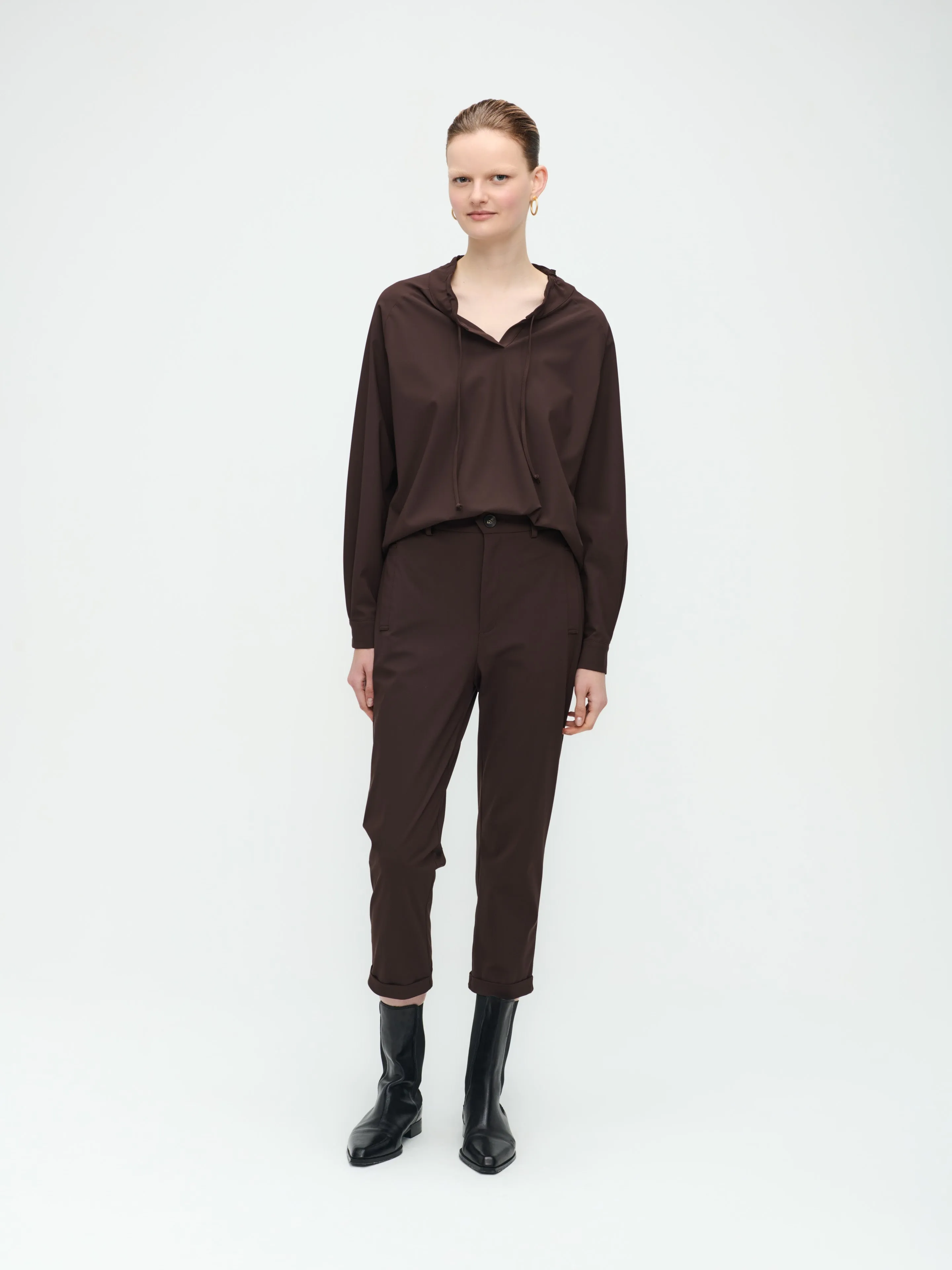 Lena Pants Technical Jersey | Dark Brown