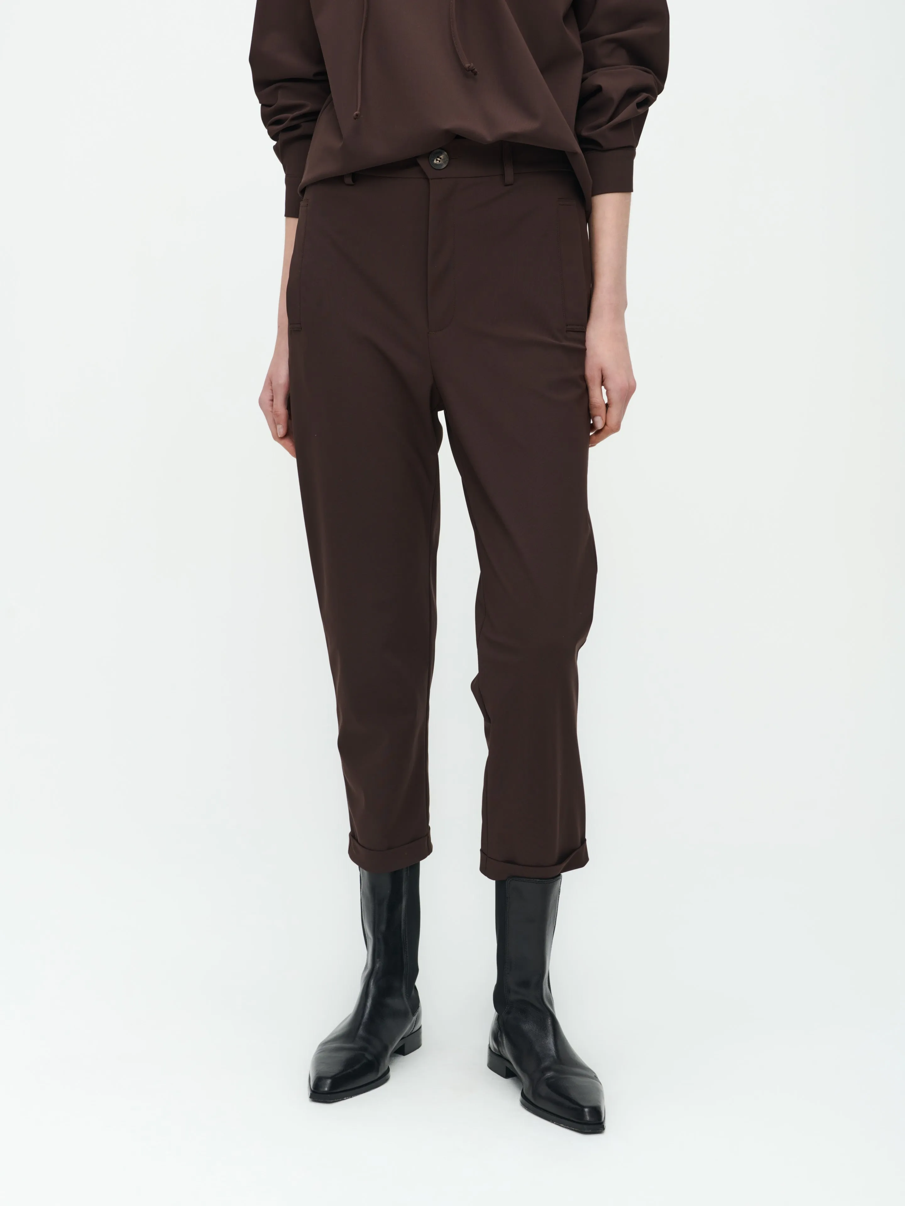 Lena Pants Technical Jersey | Dark Brown