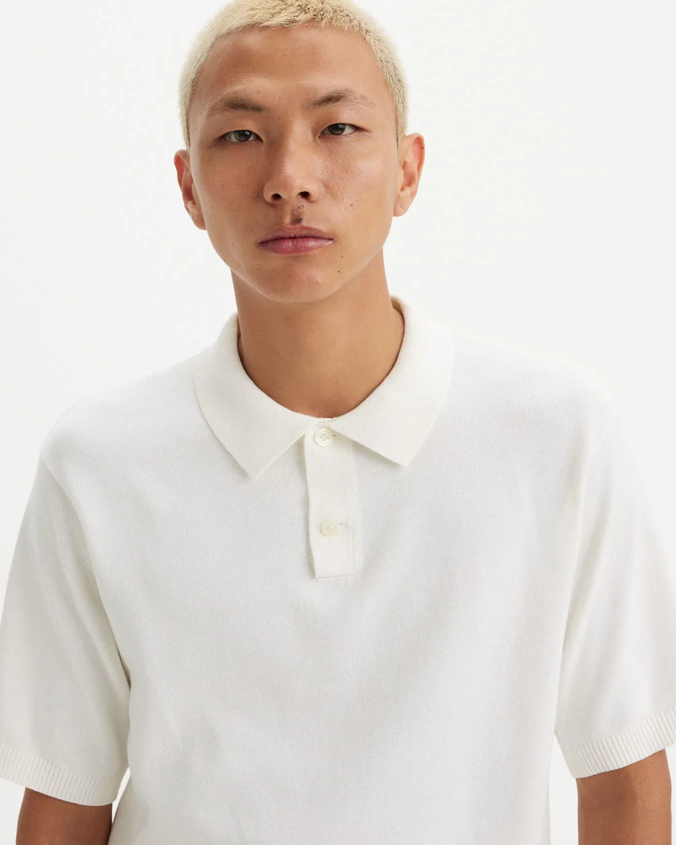 Levi's® Sweater Knit Polo Shirt - Egret